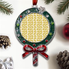 Little Bird Motif Pattern Wb Metal X mas Lollipop With Crystal Ornament by dflcprintsclothing