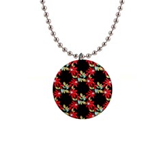 Floral Geometry 1  Button Necklace