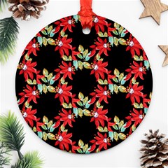 Floral Geometry Round Ornament (two Sides)