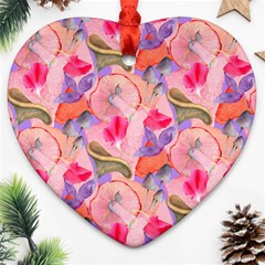 Pink Glowing Flowers Ornament (heart)