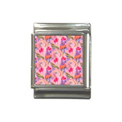 Pink Glowing Flowers Italian Charm (13mm) by Sparkle