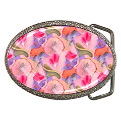 Pink Glowing Flowers Belt Buckles by Sparkle