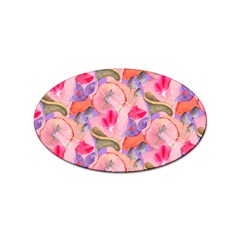 Pink Glowing Flowers Sticker (oval) by Sparkle