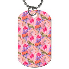 Pink Glowing Flowers Dog Tag (two Sides) by Sparkle