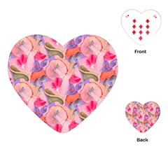 Pink Glowing Flowers Playing Cards Single Design (heart)