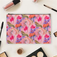 Pink Glowing Flowers Cosmetic Bag (large) by Sparkle