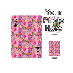 Pink Glowing Flowers Playing Cards 54 Designs (mini)