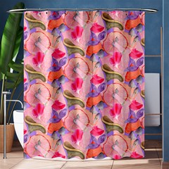 Pink Glowing Flowers Shower Curtain 60  X 72  (medium)  by Sparkle