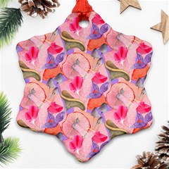 Pink Glowing Flowers Ornament (snowflake)