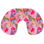 Pink Glowing Flowers Travel Neck Pillow Front