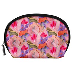 Pink Glowing Flowers Accessory Pouch (large) by Sparkle