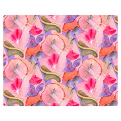 Pink Glowing Flowers Two Sides Premium Plush Fleece Blanket (teen Size) by Sparkle