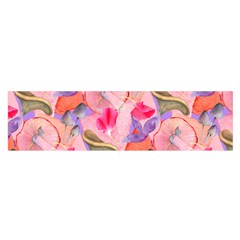 Pink Glowing Flowers Oblong Satin Scarf (16  X 60 ) by Sparkle