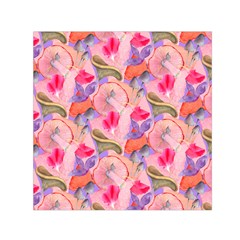 Pink Glowing Flowers Square Satin Scarf (30  X 30 ) by Sparkle