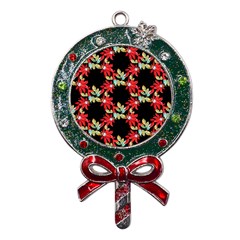 Floral Geometry Metal X mas Lollipop With Crystal Ornament by Sparkle