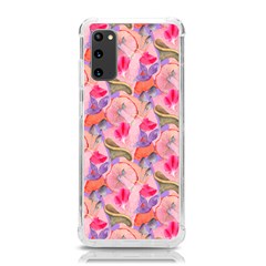 Pink Glowing Flowers Samsung Galaxy S20 6 2 Inch Tpu Uv Case by Sparkle