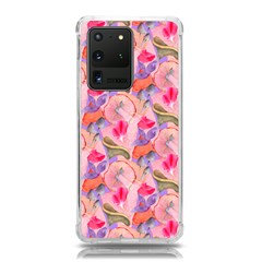 Pink Glowing Flowers Samsung Galaxy S20 Ultra 6 9 Inch Tpu Uv Case by Sparkle