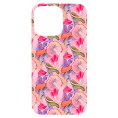 Pink Glowing Flowers Iphone 14 Pro Max Black Uv Print Case by Sparkle