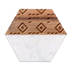 Beauitiful Geometry Marble Wood Coaster (hexagon) 