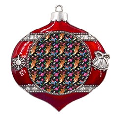 Beautiful Pattern Metal Snowflake And Bell Red Ornament by Sparkle