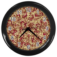 Apple Leftovers Collage Random Pattern Wall Clock (Black)