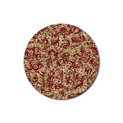 Apple Leftovers Collage Random Pattern Rubber Coaster (Round)