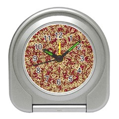 Apple Leftovers Collage Random Pattern Travel Alarm Clock