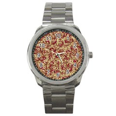 Apple Leftovers Collage Random Pattern Sport Metal Watch by dflcprintsclothing