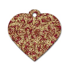 Apple Leftovers Collage Random Pattern Dog Tag Heart (two Sides) by dflcprintsclothing