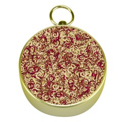 Apple Leftovers Collage Random Pattern Gold Compasses