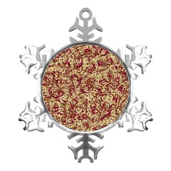 Apple Leftovers Collage Random Pattern Metal Small Snowflake Ornament by dflcprintsclothing