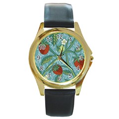 Spring Time Round Gold Metal Watch