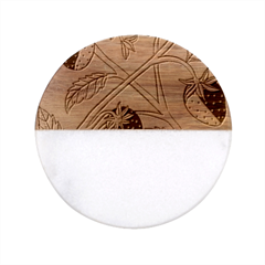 Spring Time Classic Marble Wood Coaster (round) 