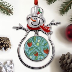 Spring Time Metal Snowman Ornament