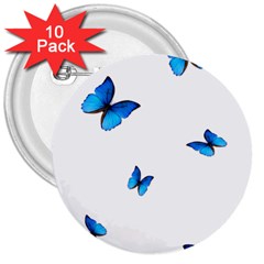 Butterfly-blue-phengaris 3  Buttons (10 pack) 