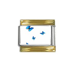 Butterfly-blue-phengaris Gold Trim Italian Charm (9mm)