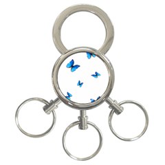 Butterfly-blue-phengaris 3-Ring Key Chain