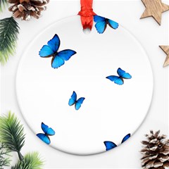 Butterfly-blue-phengaris Round Ornament (two Sides)