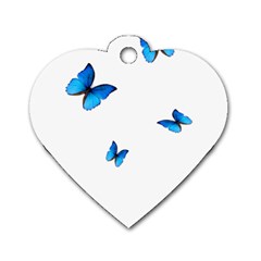 Butterfly-blue-phengaris Dog Tag Heart (One Side)