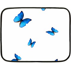 Butterfly-blue-phengaris Two Sides Fleece Blanket (Mini)