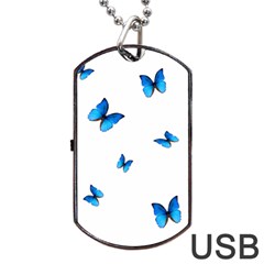 Butterfly-blue-phengaris Dog Tag USB Flash (One Side)