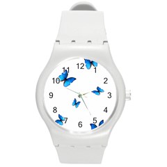 Butterfly-blue-phengaris Round Plastic Sport Watch (m) by saad11