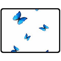 Butterfly-blue-phengaris Two Sides Fleece Blanket (Large)