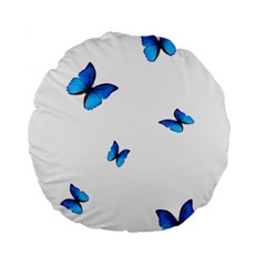 Butterfly-blue-phengaris Standard 15  Premium Flano Round Cushions