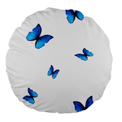 Butterfly-blue-phengaris Large 18  Premium Flano Round Cushions