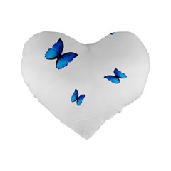 Butterfly-blue-phengaris Standard 16  Premium Flano Heart Shape Cushions