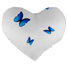 Butterfly-blue-phengaris Large 19  Premium Flano Heart Shape Cushions