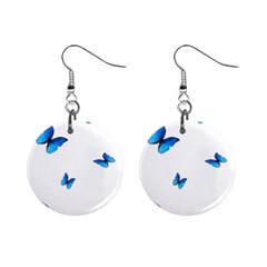 Butterfly-blue-phengaris Mini Button Earrings by saad11