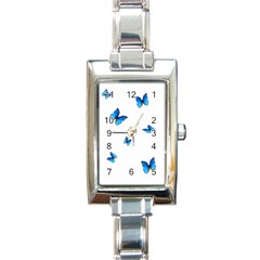 Butterfly-blue-phengaris Rectangle Italian Charm Watch by saad11