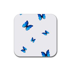 Butterfly-blue-phengaris Rubber Coaster (square) by saad11